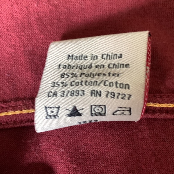 Men’s Burgundy Striped Polo - Picture 3 of 4